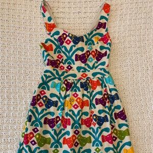 Judith March Aztec Bird Print Mini Dress